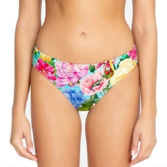 Johnny Was Costa Azul Hipster Bikini Swim Bottom Multicolor Floral - Picture 1 of 9